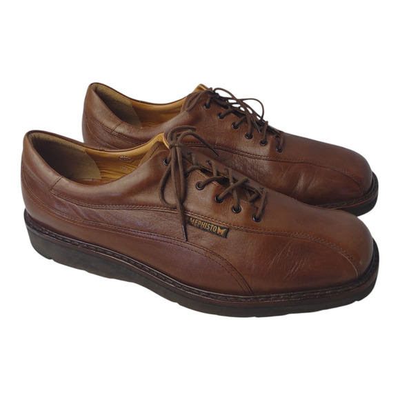 Mephisto Brown Leather Oxford Shoe Size 13 Solid Goodyear Welt Air Relax Loafer - Picture 6 of 15